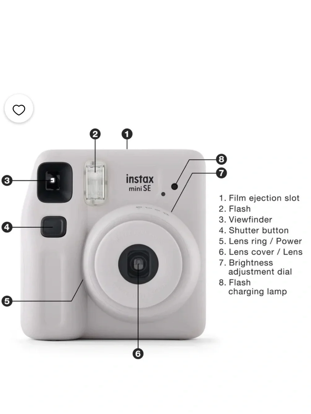 Fujifilm instax mini SE Instant Camera - Gray